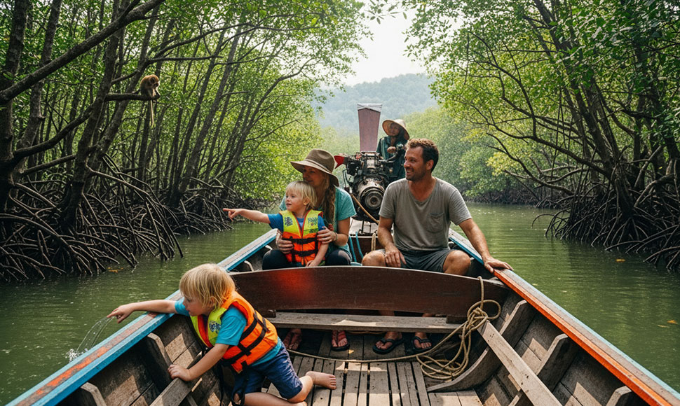 mangrove-kayaking-koh-lanta mangrove tour longtail boat koh lanta